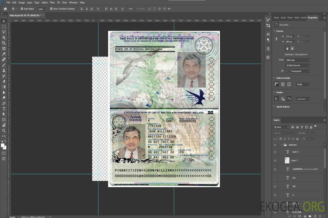 Modèle de passeport du Royaume-Uni de Grande-Bretagne et d'Irlande du Nord au format PSD, 2010-2015 template Modèle de passeport du Royaume-Uni de Grande-Bretagne et d'Irlande du Nord au format PSD, 2010-2015 template